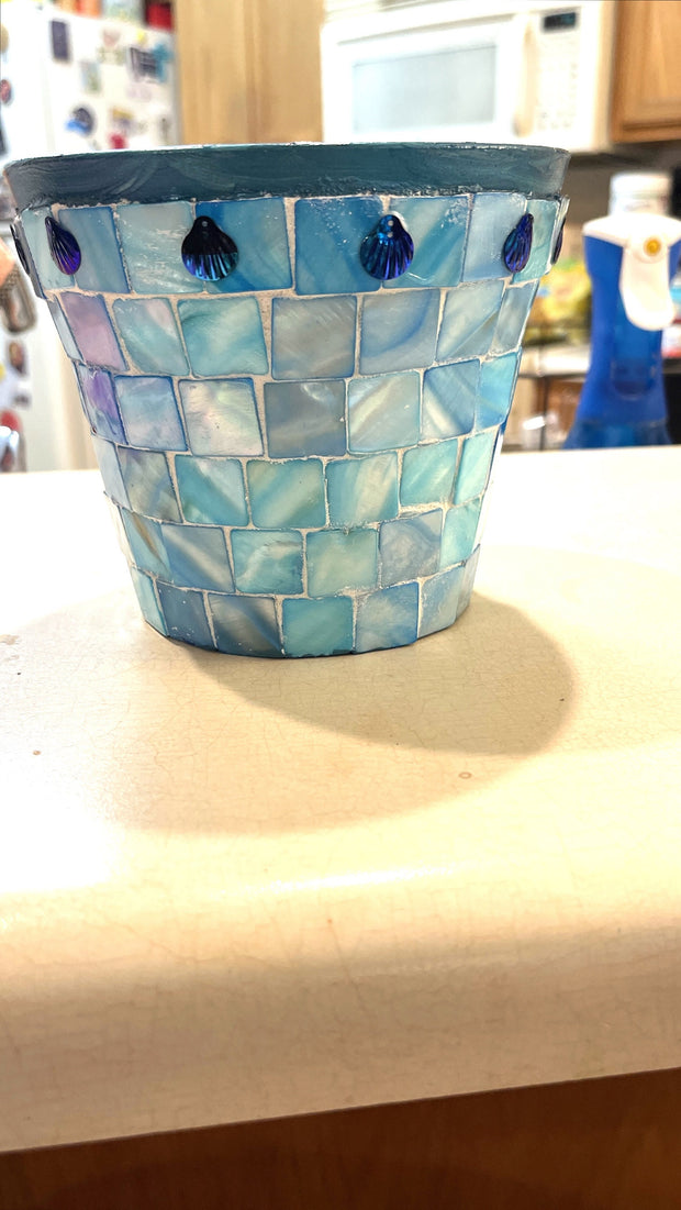 Turquoise Mother of Pearl Planter