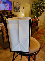 White and Red  All Purpose Tote Bag -Handpainted