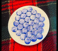 Blue marble mosaic coaster featuring artisanal craftsmanship with intricate patterning and polished finish.
