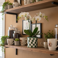 Modern green and white checkerboard mosaic herb planter with square shape and decorative pattern for indoor or outdoor use