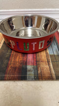 Custom dog and cat feeding bowl with personalized design, made of durable material, perfect for pets.