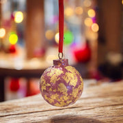 Rose and Gold Leaf Christmas Ornament