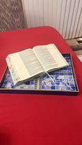 Artisan Ocean Blue Mosaic Serving Tray with intricate tile design, perfect for serving and decorative use.