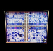 Blue Tile Tray | Blue Serving Tray | Coffee Table Tray | Mosaic Tray | Ottoman Tray | Handled Coffee Tray | Laptop Tray | Tea Serving Tray