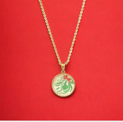 Hand Painted Colorful Christmas Pendant Necklace