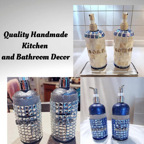 Soap Dispenser | Lotion Dispenser | Mosaic Bottle | Mosaic Soap | Bathroom Pump Bottle | Kitchen Pump Bottles | Mosaic Gift | Pump Bottles