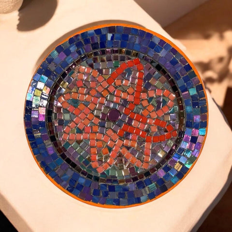Simple Star | Mosaic Plate | Mid-Century Modern Decor| stained Glass Wall Art