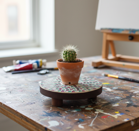 Plant Stand- Pink, Green, and White