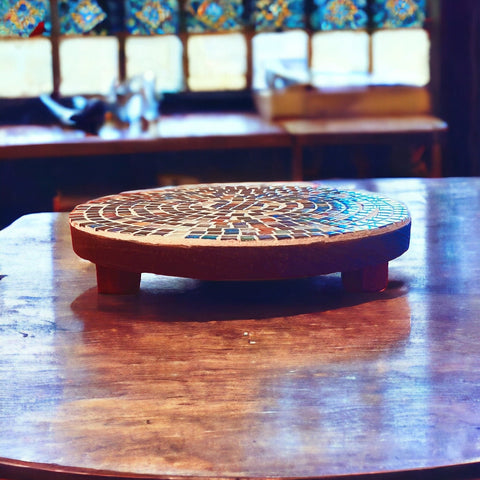 10” Handmade Round Plant Stand,
