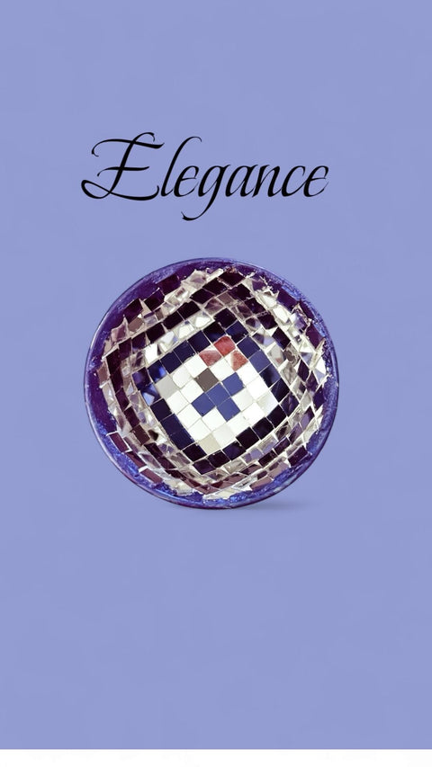 Blue white Bowl | Mosaic Bowl | Tile Bowl | Trinket Bowl | Blue Silver bowl | Catch All Bowl | Front Door Bowl | Disco Bowl | Mosaic Dish