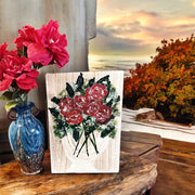 Hand painted Hearts Wooden Checkerboard Coffee Table Tray