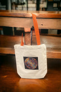 Handmade diamond art mandala canvas tote bag with colorful geometric design and sturdy handles.