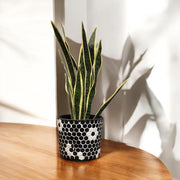 Black and White Planter | Mosaic Planter | Tile Plant Pot | 12” Planter | Decorative Planter | Boho Planter | Maximalist Planter