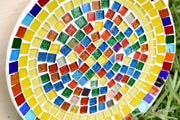 Sunburst Mosaic Decorative Plate, Small Display Plate, Glass Art | Mid-Century Modern Decor