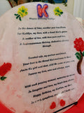 Decorative custom poetry art piece with elegant design, showcasing personalized poetic text on a stylish wall decor.