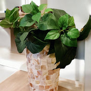 8” tall by 5” wide Medium Mother of Pearl Flower Pot