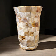 Mother of Pearl 8” Vase |Hurricane Lamp Vase|Handmade Vase | Mother of Pearl Planter