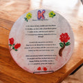 Decorative custom poetry art piece with elegant design, showcasing handwritten style on a textured background.