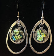 Cut Glass Yellow-Green Drop Earrings