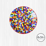 Mosaic Plate | Rainbow Decorative Plate | Tile Plate | Rainbow Mosaic | Rainbow Wall Plate | Colorful Mosaic Wall Art | Hanging Wall Plate