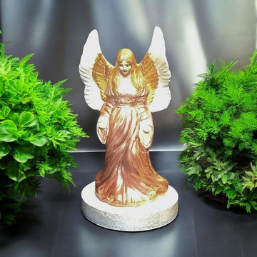 Ethereal Guardian Angel Statue by My Store, detailed angel sculpture with flowing robes and serene expression, perfect for spiritual decor
