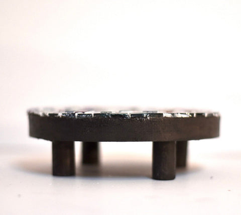 Plant Stand,7”, Handmade Round Plant Stand, Mosaic Plant Riser | Unique Plant Stand/ Medium