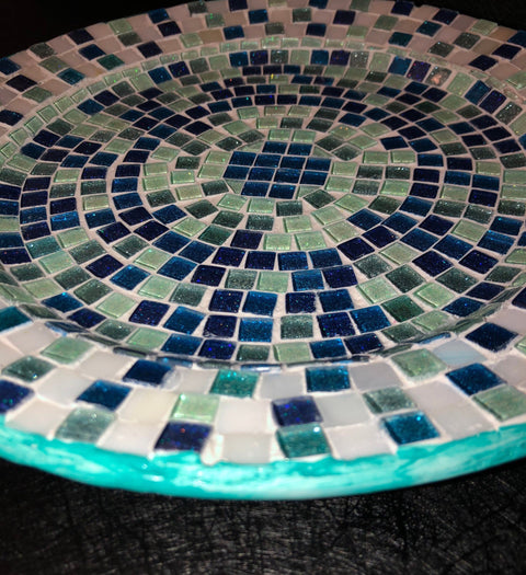 Turquoise Plate | Mosaic Wall Art | Mosaic Plate | Modern Plate Wall Art | Art Deco Mosaic| Hanging Wall Plate | Mosaic Home Decor
