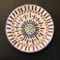 Colorful butterfly decorative hot plate with mosaic coaster design, handmade ceramic table accessory by My Store.
