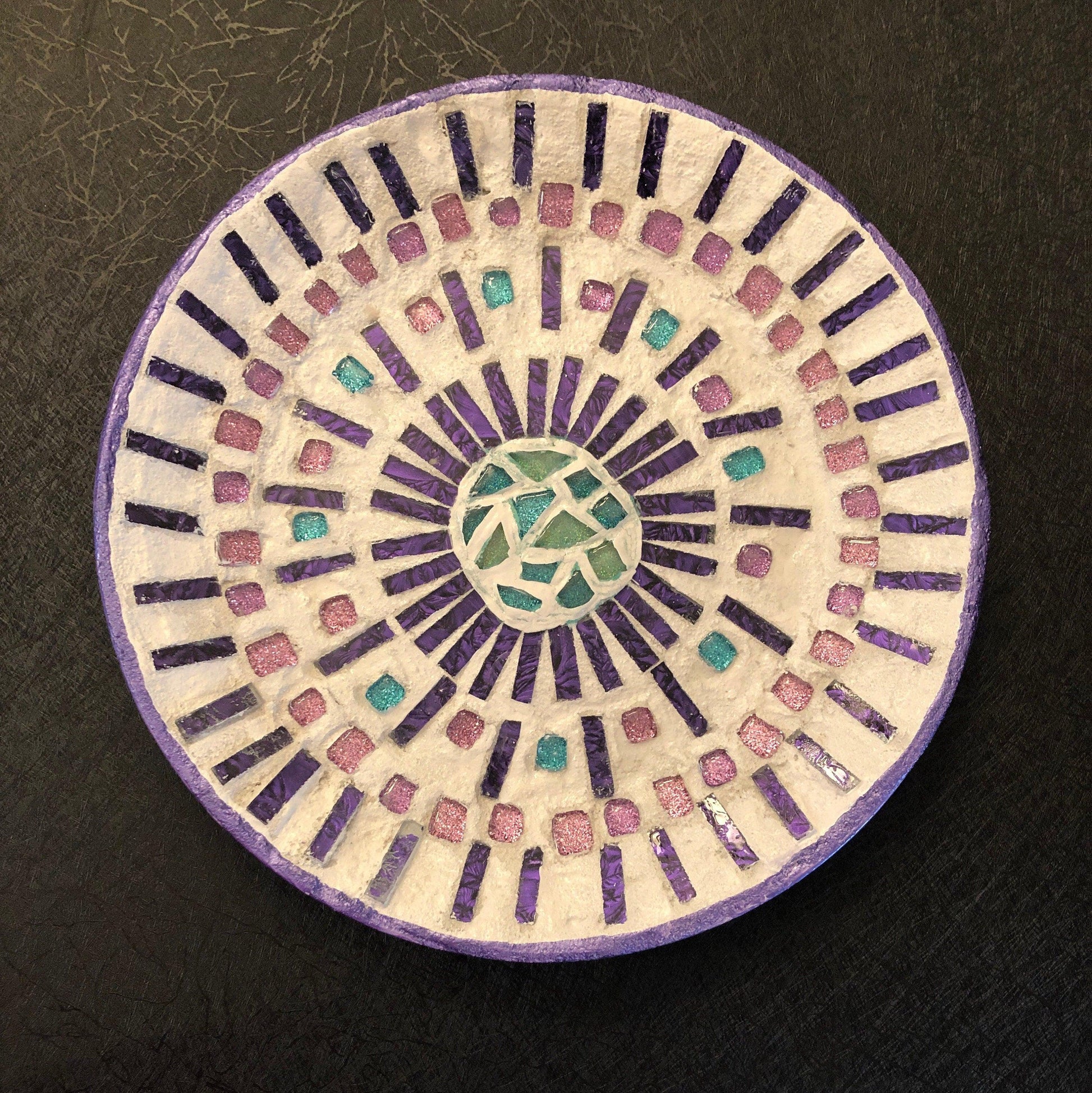 Colorful butterfly decorative hot plate with mosaic coaster design, handmade ceramic table accessory by My Store.