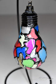 Stained Glass Light Bulb  Mosaic Design Handmade Holiday Ornament