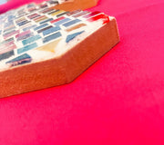 Multicolored Mosaic Wooden Wall Cross