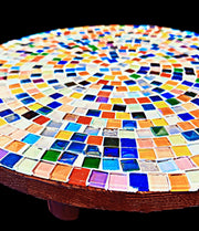 12” Plant Stand, Handmade Round Plant Stand, Mosaic Plant Riser | LARGE| Unique Plant Stand