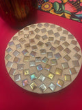 Handmade Sandy Beach mosaic plant stand with colorful tile design, ideal for indoor or outdoor plants, by My Store.