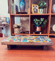 Mosaic Plant Stand | Kitchen Riser | Plant Riser | Decor Riser | Decorative Stand | Mosaic Plant Gift | Colorful Tile Gift | Table Riser