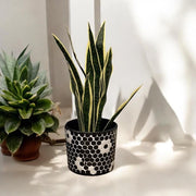 Black and White Planter | Mosaic Planter | Tile Plant Pot | 12” Planter | Decorative Planter | Boho Planter | Maximalist Planter