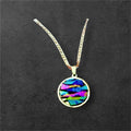 Colorful pendant necklace with vibrant beads and silver chain, stylish jewelry accessory from My Store.
