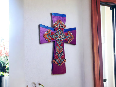 Handmade Decorated Christian Cross/ Wall Hanging