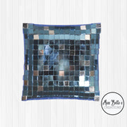 Sparkling Blue Glass Mosaic Candy Dish. Small Square Dish.
