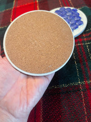 Blue and White Geometric Mosaic Coasters