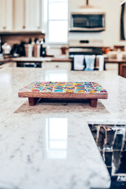 Mosaic Plant Stand | Kitchen Riser | Plant Riser | Decor Riser | Decorative Stand | Mosaic Plant Gift | Colorful Tile Gift | Table Riser