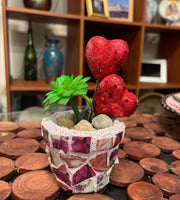 Small Mosaic Flower Pot For Succulents | Broken China Glass