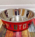 Custom dog and cat feeding bowl with personalized design, made of durable material, suitable for pets' food and water.