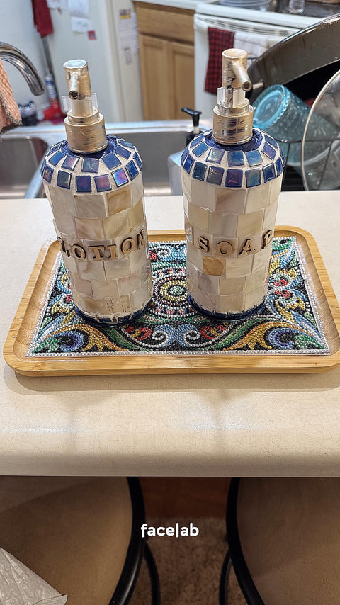 Soap Dispenser | Lotion Dispenser | Mosaic Bottle | Mosaic Soap | Bathroom Pump Bottle | Kitchen Pump Bottles | Mosaic Gift | Pump Bottles