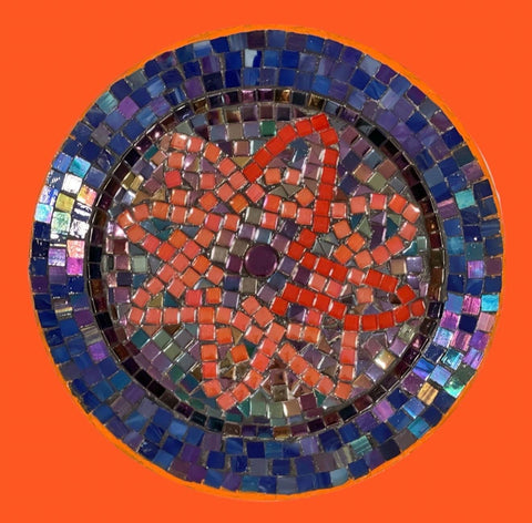 Simple Star | Mosaic Plate | Mid-Century Modern Decor| stained Glass Wall Art