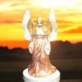Ethereal Guardian Angel statue with flowing robes and detailed wings, crafted by My Store, displayed outdoors with a serene background.