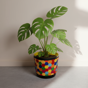 12” Multicolored Planter | Floor Planter | Rainbow Planter | Mosaic Plant Pot