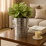9.5” Tall X 6” Glass Mosaic Planter