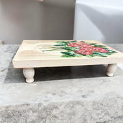 Hand painted Hearts Wooden Checkerboard Coffee Table Tray