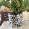 Luminous smoky pearl mosaic vase with intricate tile patterns, crafted by My Store, featuring a glossy, decorative design.