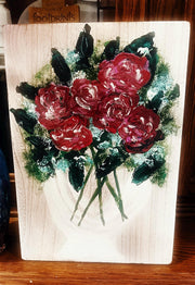 Hand painted Hearts Wooden Checkerboard Coffee Table Tray